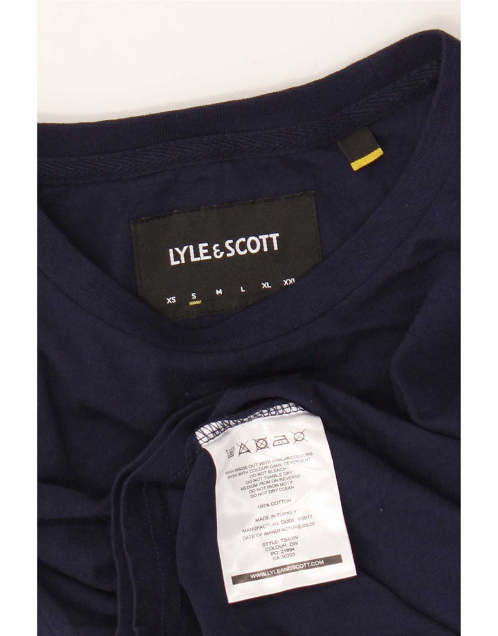 Tricou pentru bărbați Lyle & Scott Top mic din bumbac bleumarin