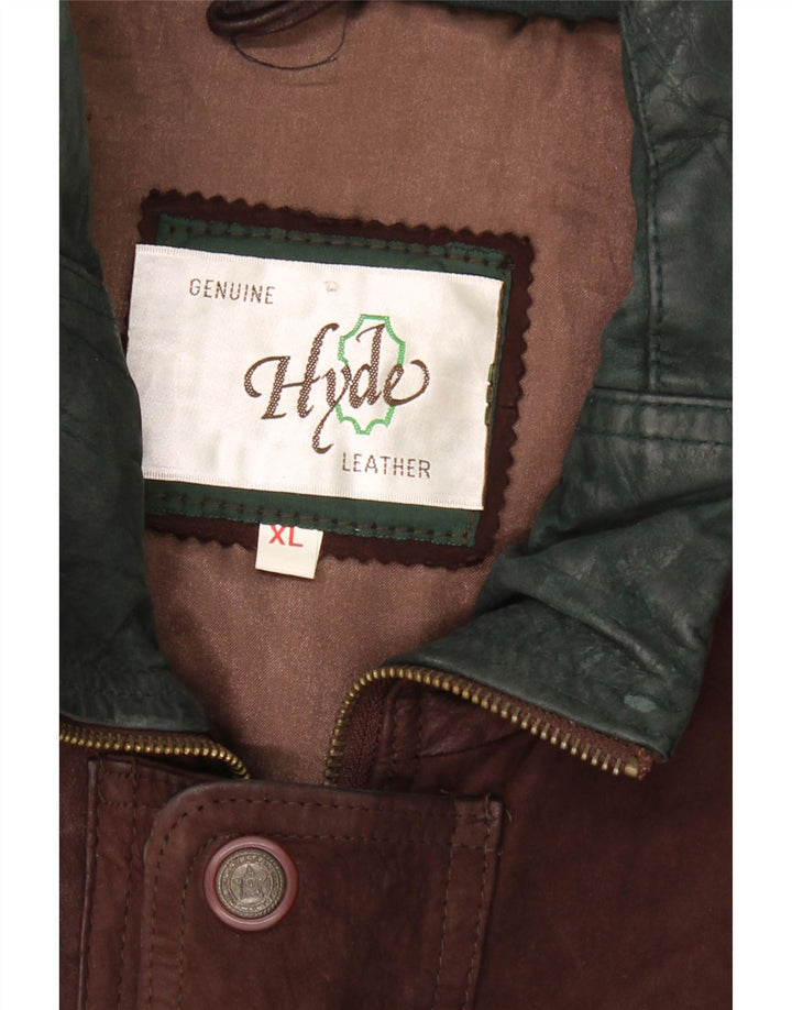 HYDE Mens Leather Jacket UK 42 XL Brown Leather Vintage Hyde and Second-Hand Hyde from Messina Hembry 