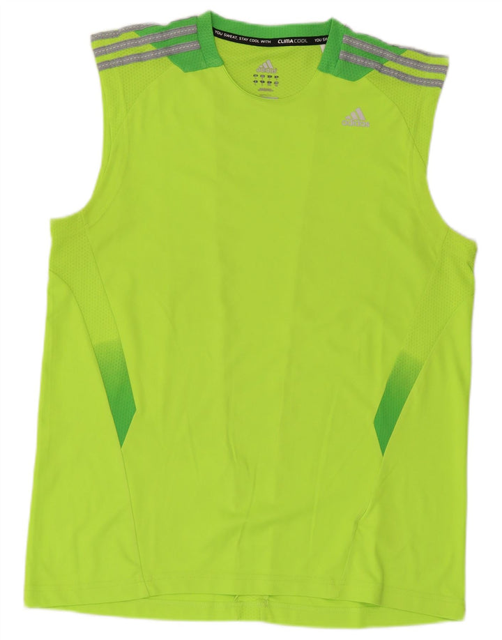 Vest Top Climacool Adidas pentru bărbați, mare, verde, poliester color bloc