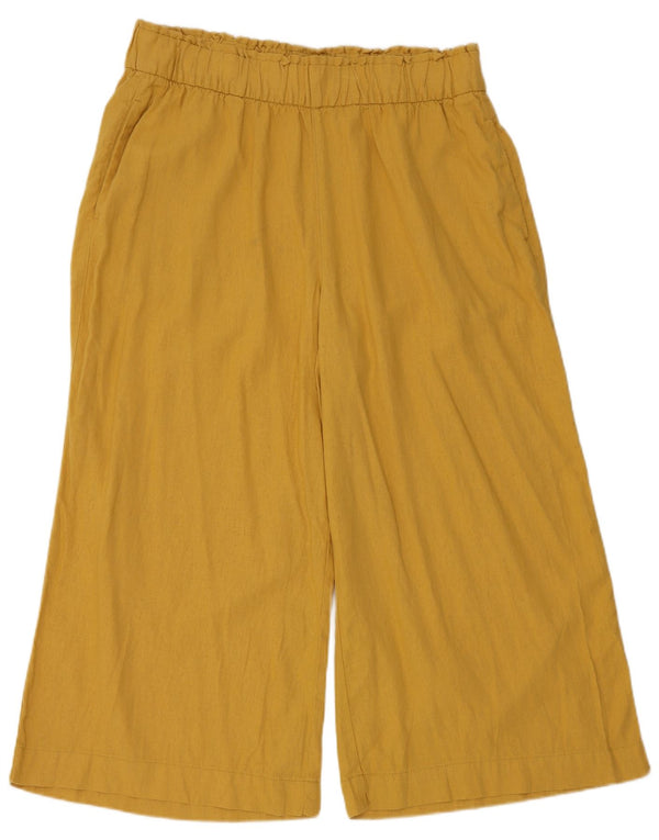 Marks & Spencer Pantaloni Capri Cullotes pentru femei UK 14 Large W34 L22 Galben