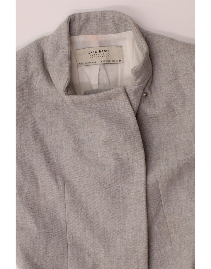 ZARA Womens Overcoat UK 6 XS Grey Polyester Vintage Zara and Second-Hand Zara from Messina Hembry 