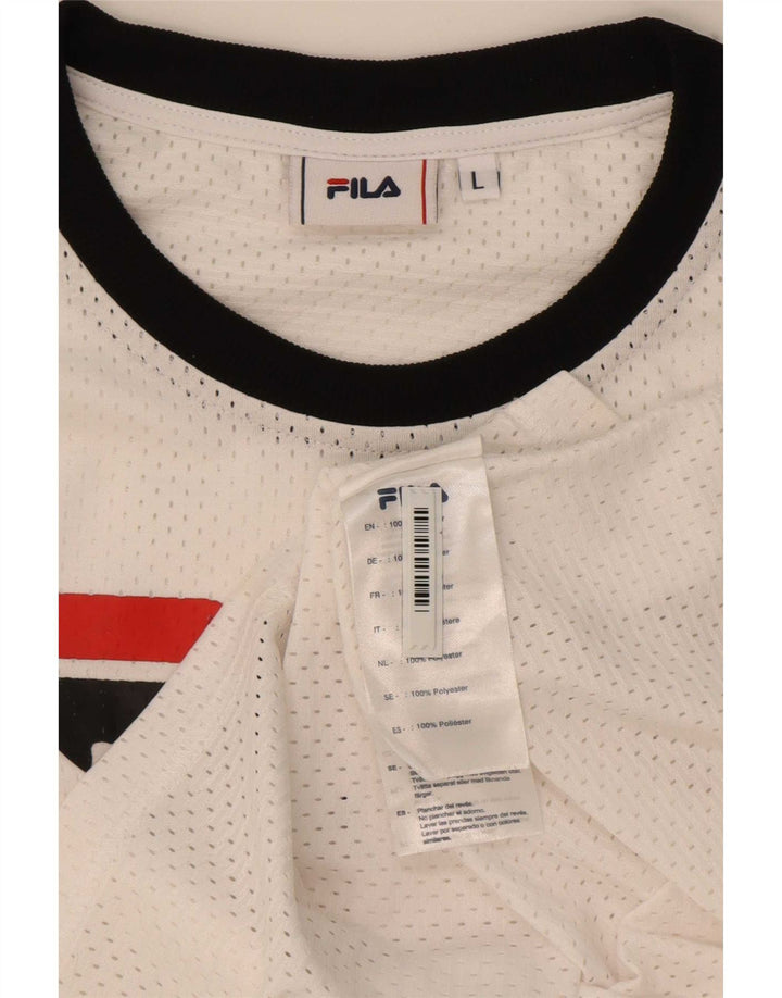 Tricou cu grafic Fila pentru femei Top UK 16 Poliester alb mare