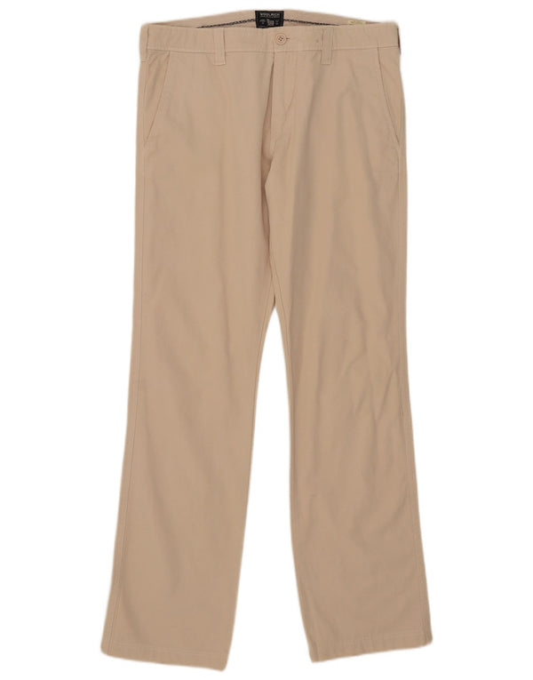 Woolrich Pantaloni chino drepți pentru bărbați W31 L31 bumbac bej