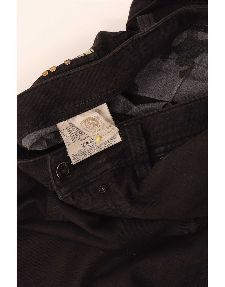 Blugi subțiri pentru bărbați Diesel W34 L34 bumbac negru