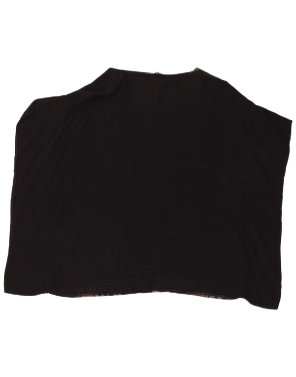 Bluză Desigual pentru femei Poncho Top UK 16 mare, negru, viscoză florală