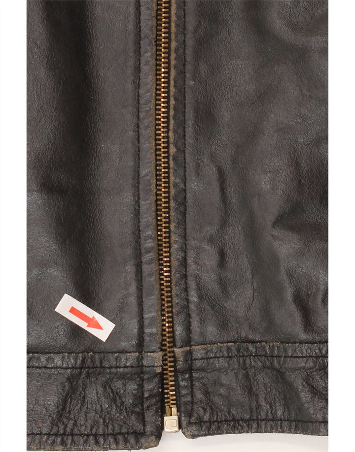 Geacă de piele vintage pentru femei IT 50 XL neagră