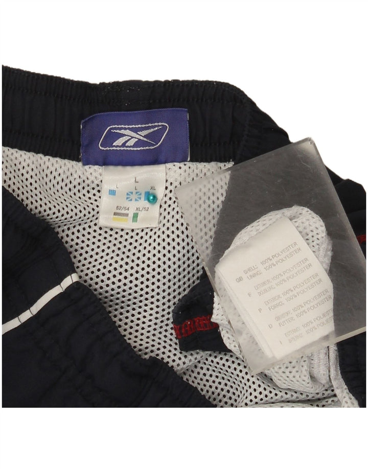 Pantaloni scurți sport grafic Reebok pentru bărbați, mari, albastru, poliester