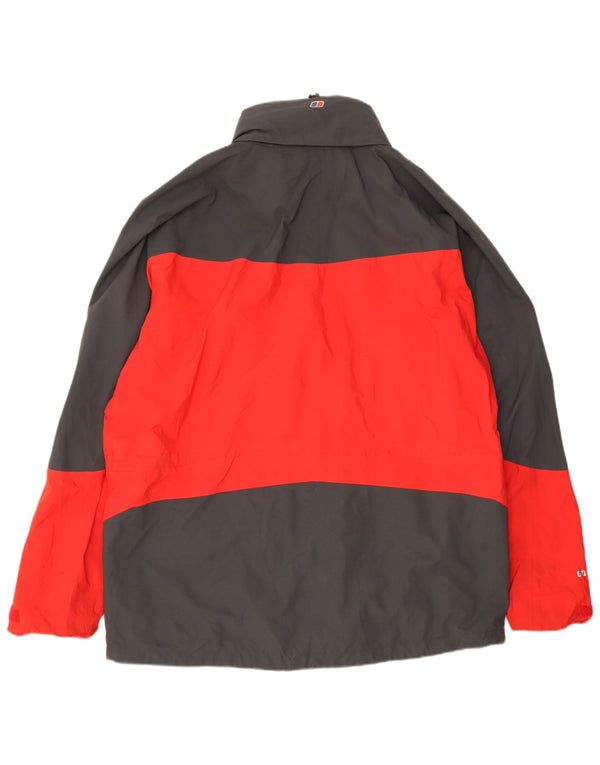 Jachetă de ploaie cu glugă pentru bărbați Berghaus UK 44 2XL Poliamidă color bloc roșu