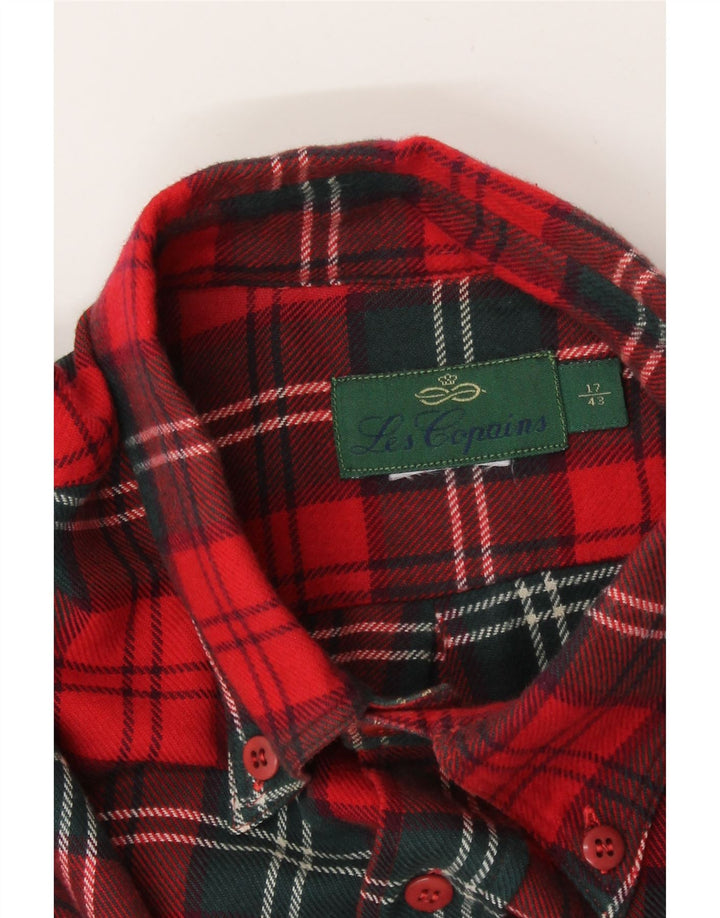Cămașă de flanel pentru bărbați Les Copains Mărimea 43 17 XL Red Check