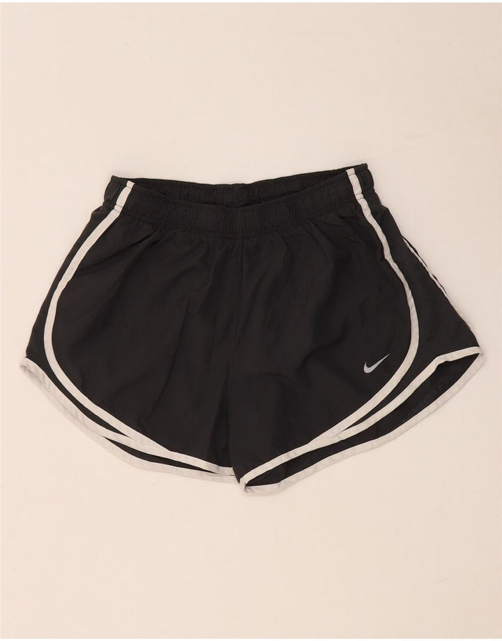 Pantaloni scurti sport NIKE Dri Fit pentru femei UK 12 Medium Gri Poliester