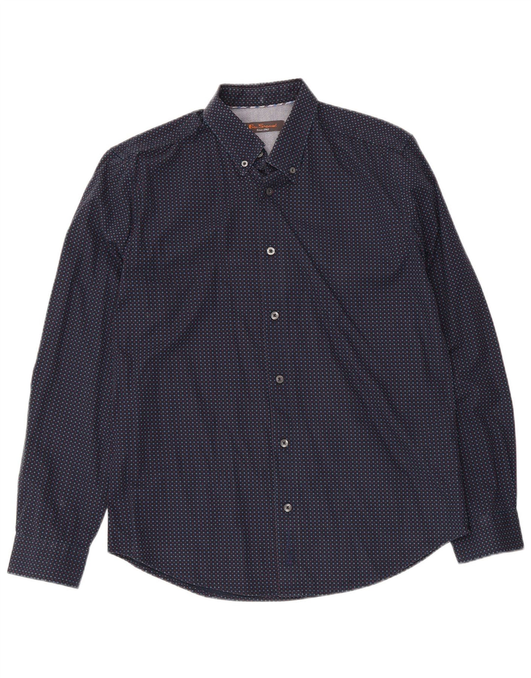 Cămașă pentru bărbați Ben Sherman, bumbac cu pete, albastru marin mediu