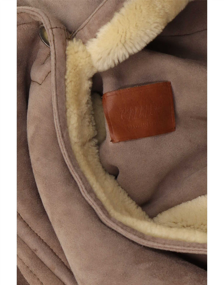 Emme pardesiu bărbătesc din shearling UK 36 Small Gri Colorblock