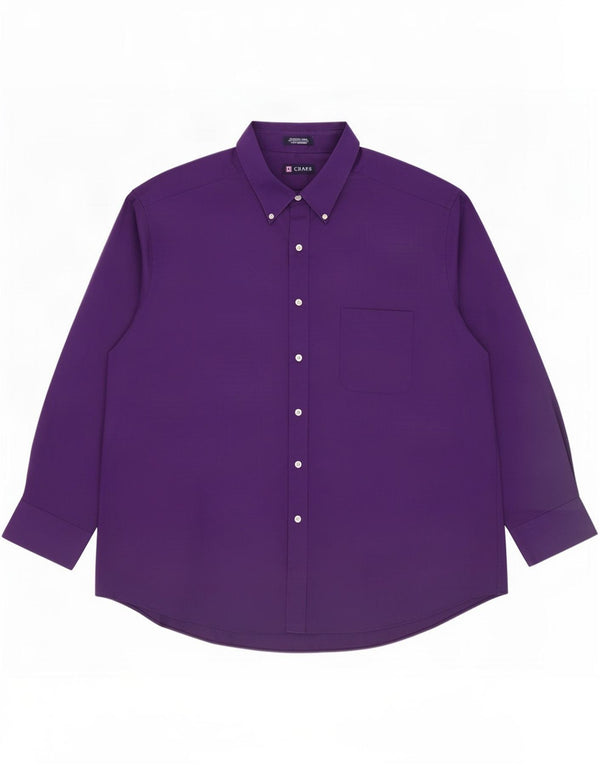 Chaps Mens Classic Fit Shirt Size 18 1/2 2XL Purple Cotton