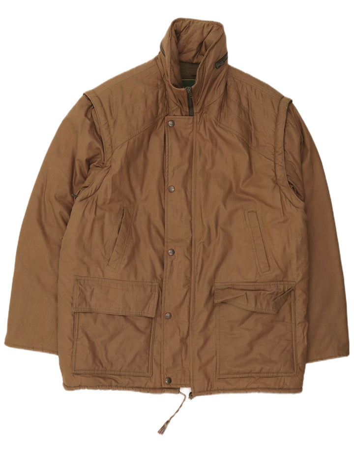 Jachetă căptușită cu glugă vintage pentru bărbați IT 52 XL kaki
