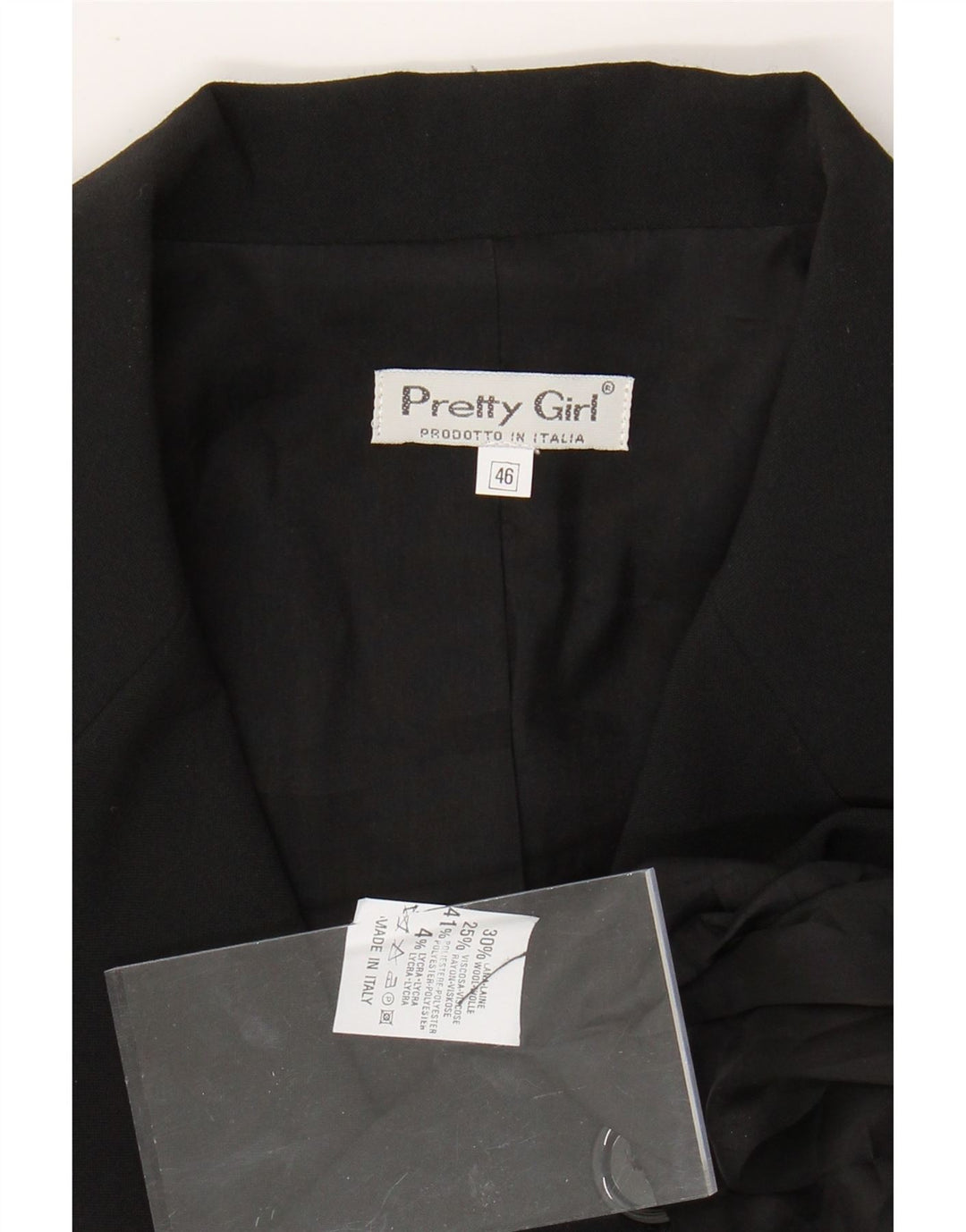 Jachetă pentru femei VINTAGE cu paragate cu 3 nasturi, IT 46 Poliester negru mare