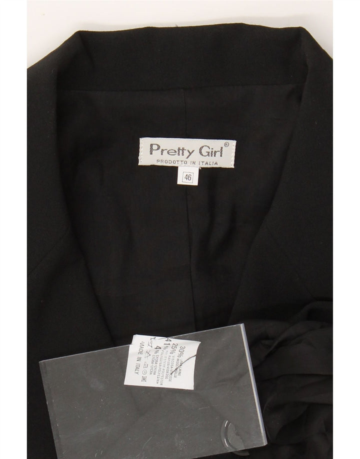 Jachetă pentru femei VINTAGE cu paragate cu 3 nasturi, IT 46 Poliester negru mare