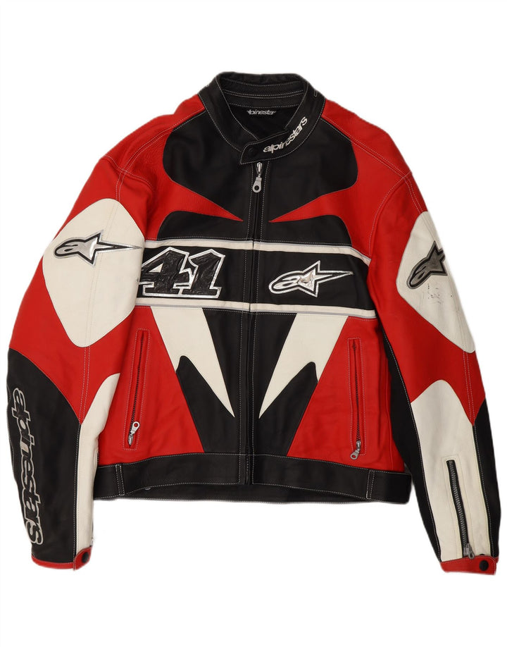 Jachetă de curse grafică Alpinestars pentru bărbați Marea Britanie 38 Roșu Mediu Colorblock Biker