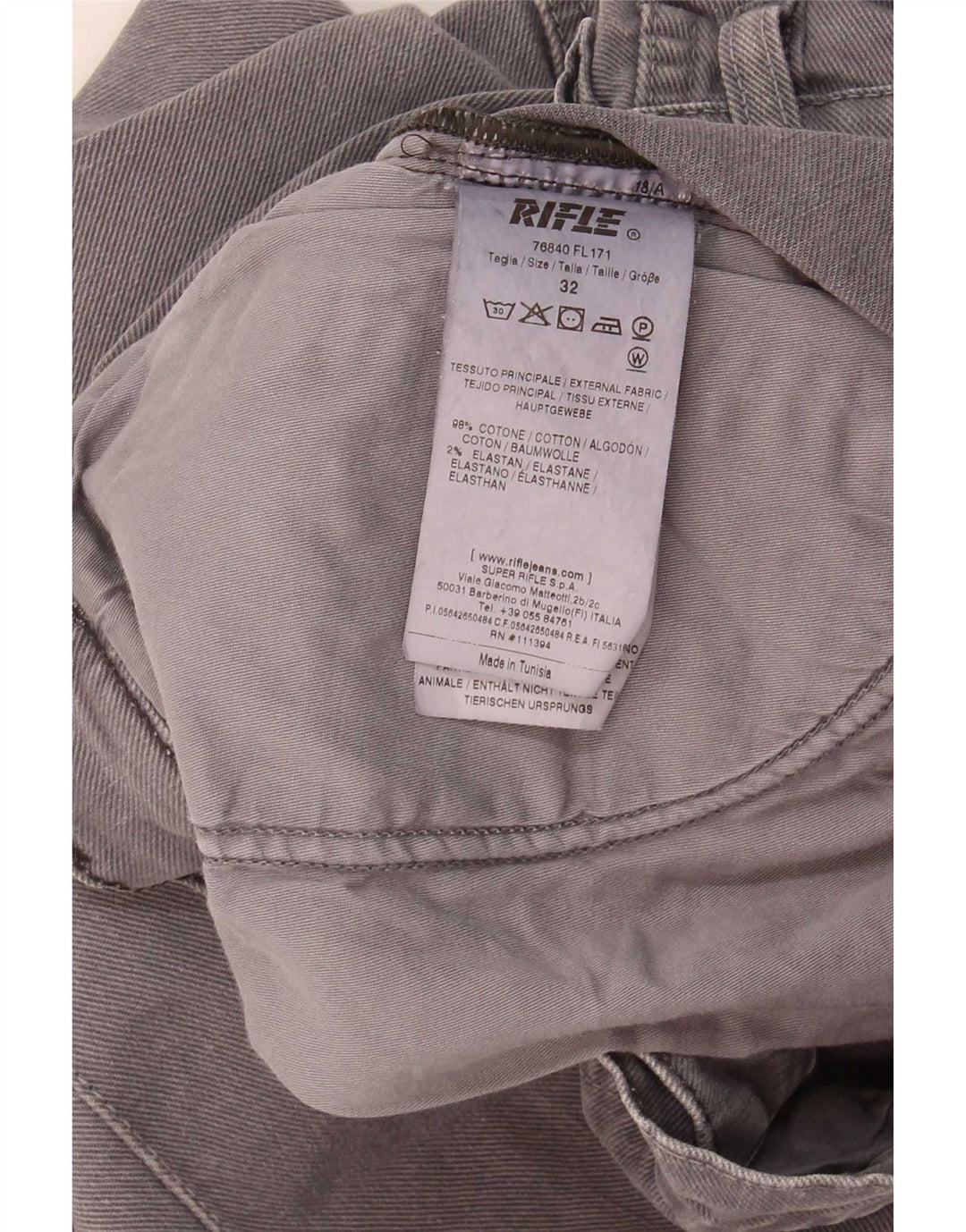 Blugi slim pentru bărbați Rifle W32 L31 bumbac gri