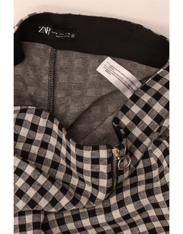 Pantaloni skinny casual pentru femei Zara Mediu L28 L29 Poliester vichy negru