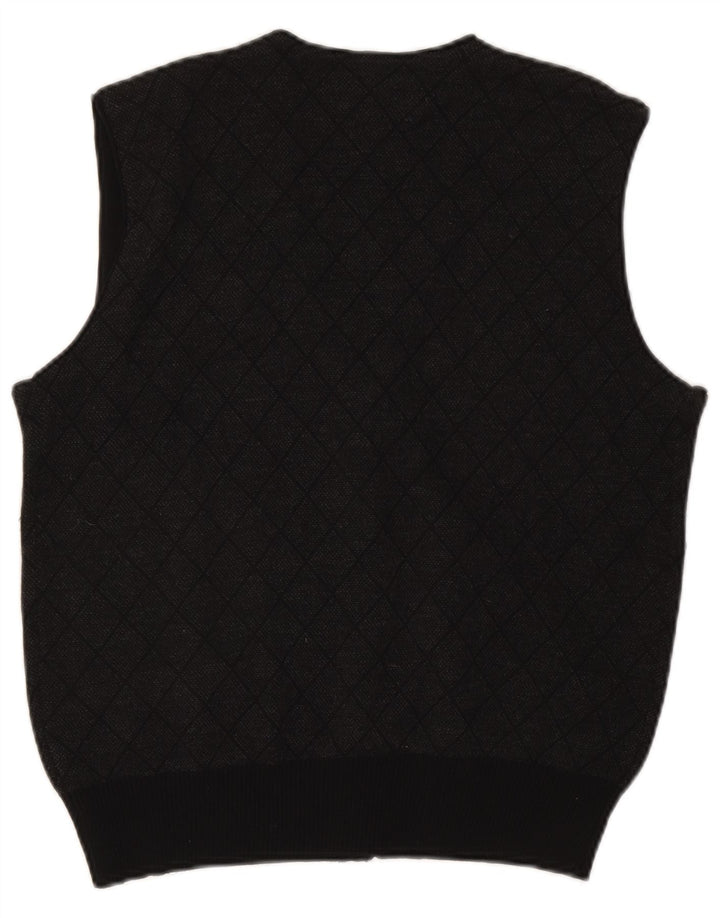 Pulover cardigan fără mâneci pentru bărbați Paul & Shark, mic, gri Argyle/Diamond