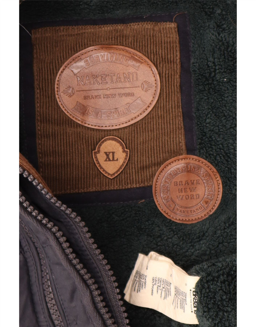 NAKETANO Gilet căptușit cu glugă pentru femei UK 18 XL, poliester bleumarin