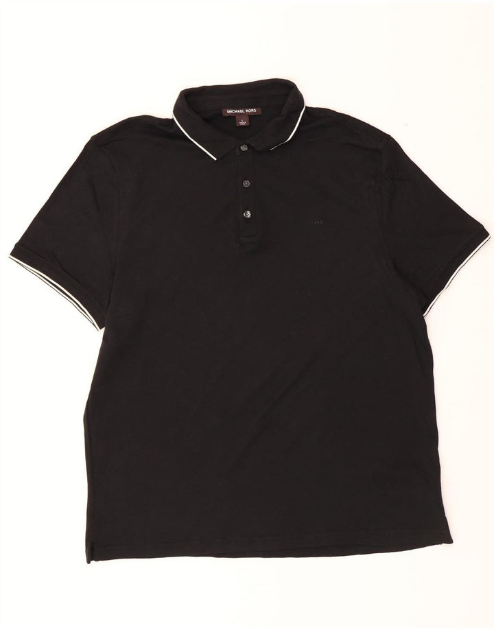 MICHAEL KORS Mens Polo Shirt Large Black Cotton Vintage Michael Kors and Second-Hand Michael Kors from Messina Hembry 