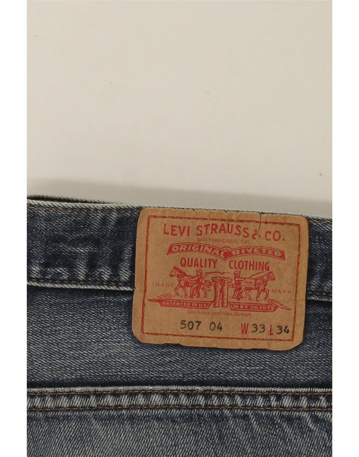 Pantaloni scurți din blugi pentru bărbați LEVI'S 507 W33, bumbac albastru mediu