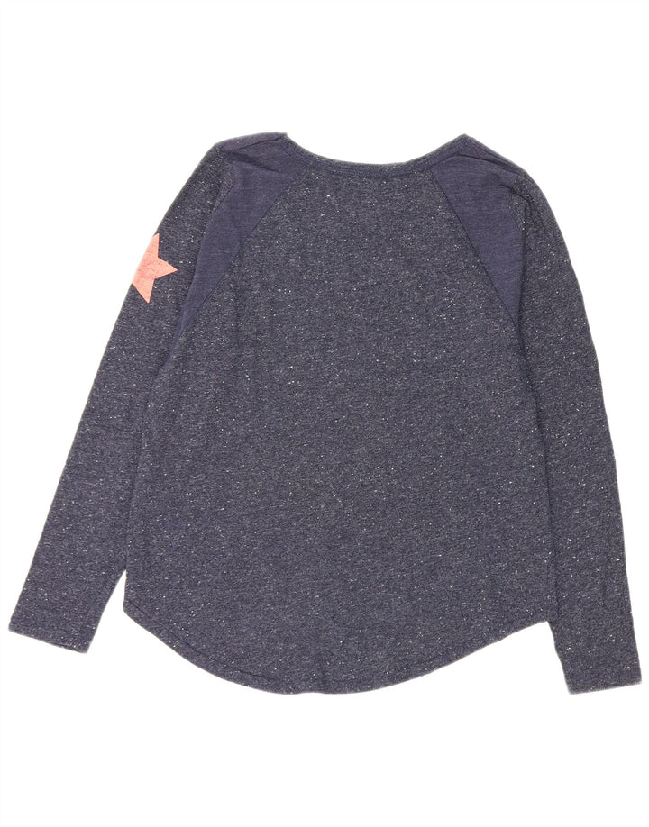 Top grafic pentru femei Superdry cu mânecă lungă UK 14 Medium bleumarin pete
