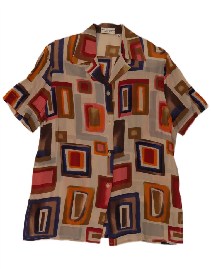 Bluză Cămașă Femei Mirella Matteini IT 46 Large Multicolor Geometric