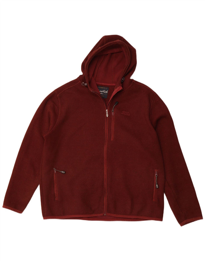 WEIRD FISH Pulover cu glugă cu fermoar pentru bărbați, poliester maro 3XL