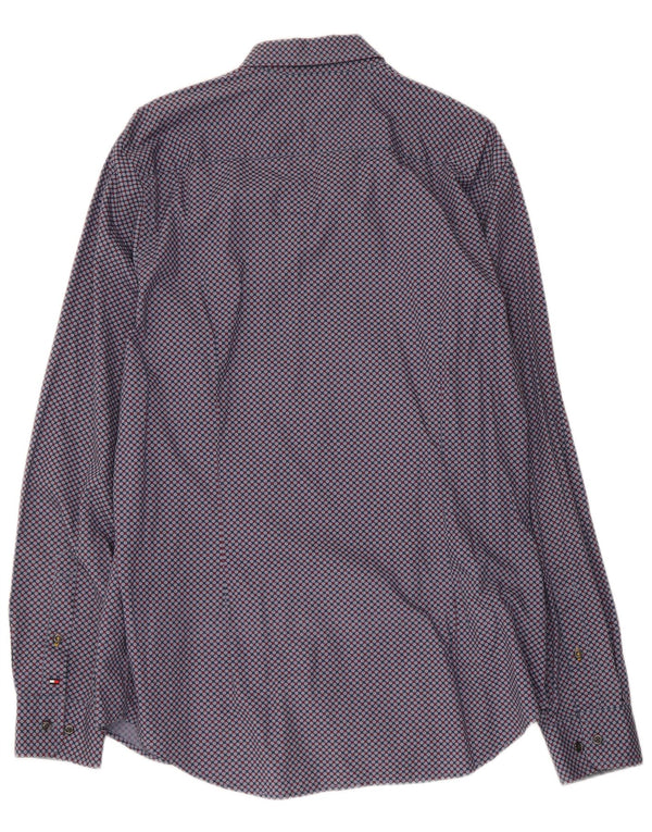 Cămașă pentru bărbați Tommy Hilfiger Slim Fit XL Blue Geometric Bumbac