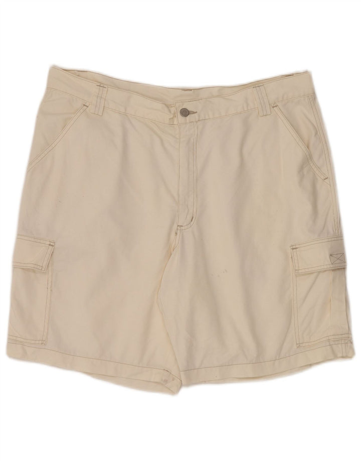 Pantaloni scurti cargo vintage pentru bărbați W38 XL, bumbac alb