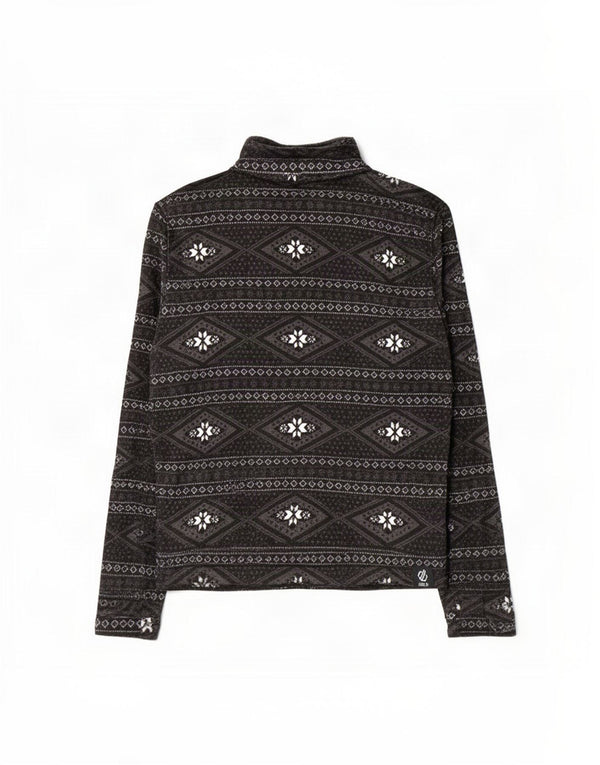 Dare 2b Pulover din lână cu fermoar și gât pentru femei UK 12 Medium Black Fair Isle