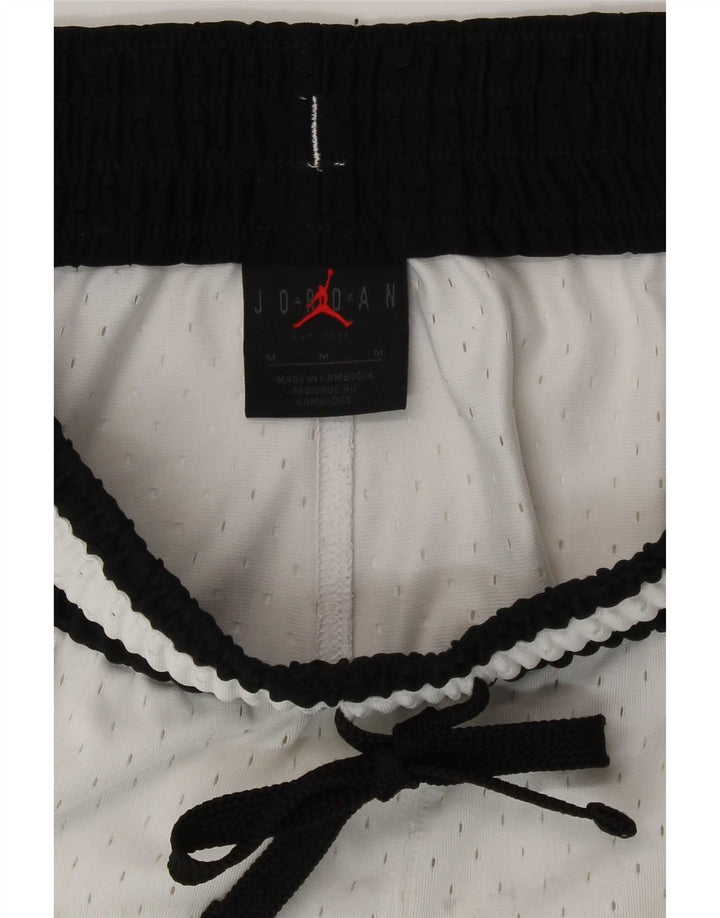 Pantaloni scurți sport grafic Dri Fit Jordan pentru bărbați, alb, mediu, poliester