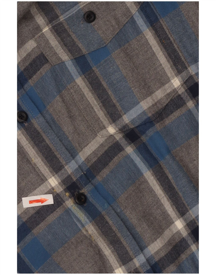 Cămașă de flanel pentru bărbați L.L.Bean, bumbac cu carouri gri