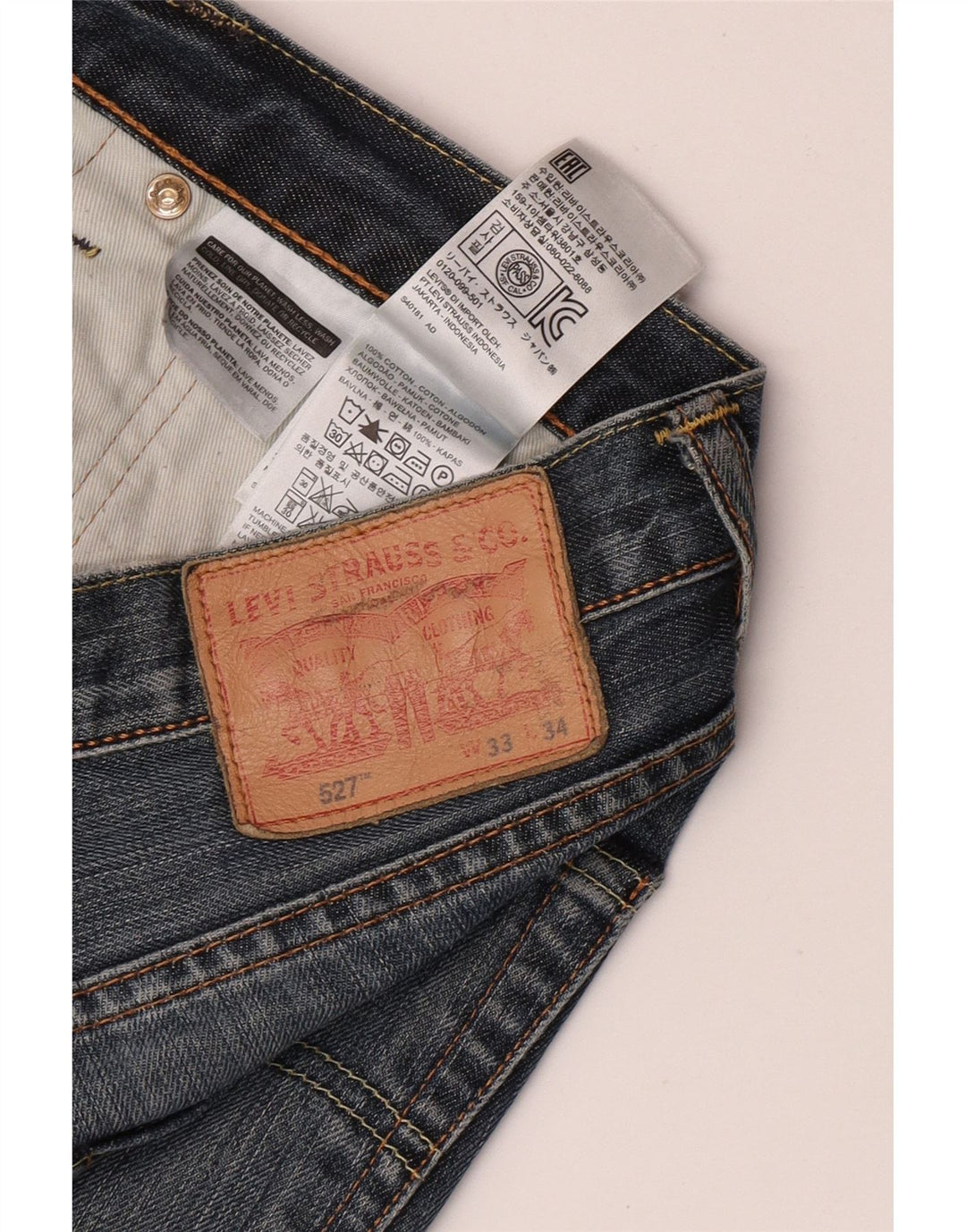 Blugi pentru bărbați Levi's 527 Bootcut W33 L34 Bumbac albastru