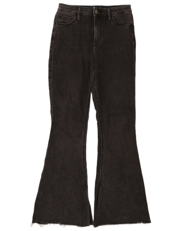 Blugi evazați Hollister pentru femei cu talie înaltă W27 L31 bumbac negru