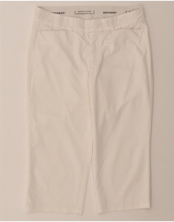 DOCKERS Womens Capri Trousers US 10 Large W32 L21 White Cotton Vintage Dockers and Second-Hand Dockers from Messina Hembry 