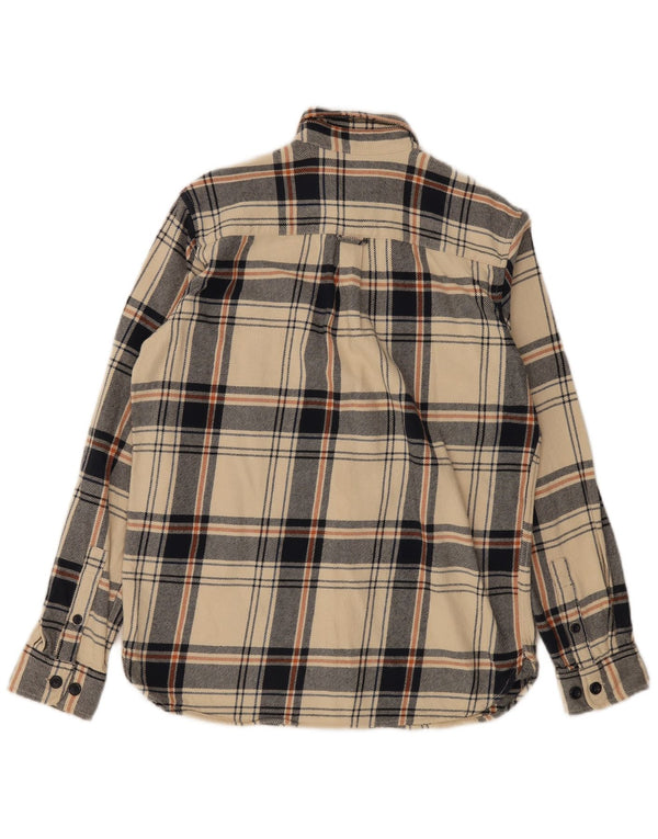 Cămașă de flanel Jack & Jones pentru bărbați, bumbac cu carouri mici, bej