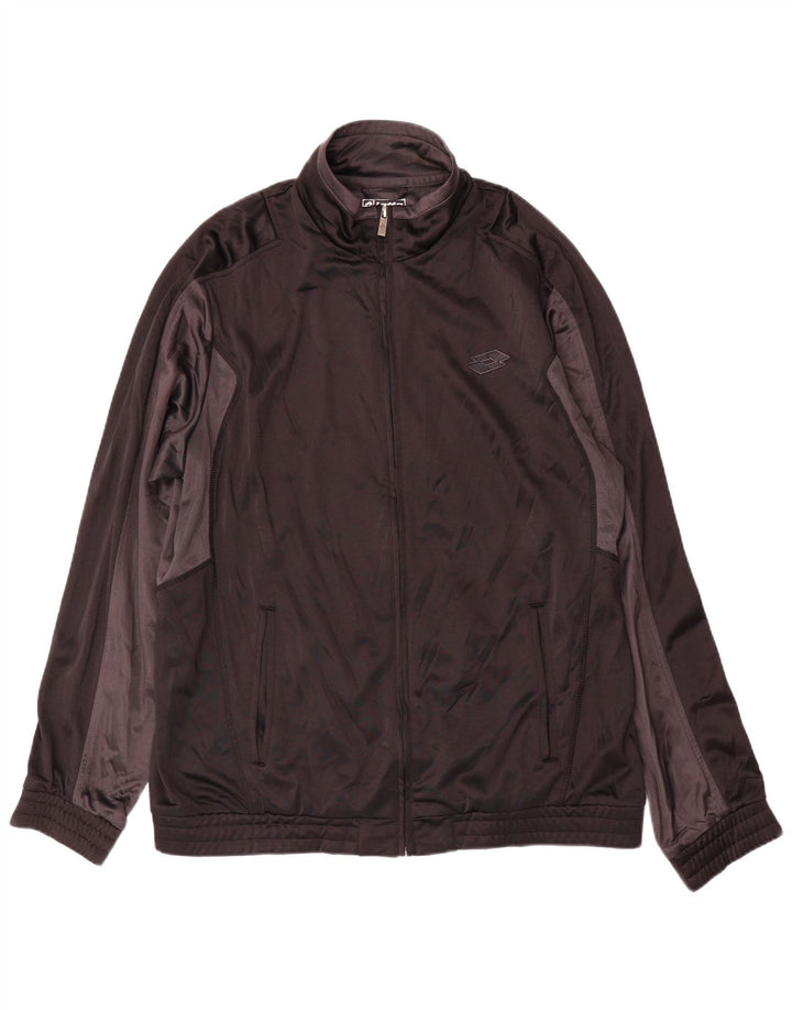 Jachetă de trening pentru bărbați LOTTO, 2XL, poliester color bloc negru