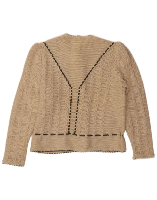 VINTAGE Pulover cardigan crop pentru femei EU 46 XL Lână bej