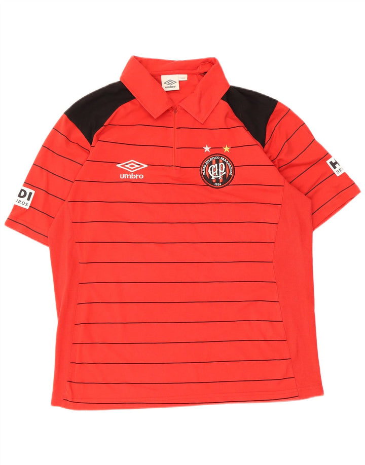 Tricou polo Umbro pentru bărbați, cu dungi roșii, bumbac