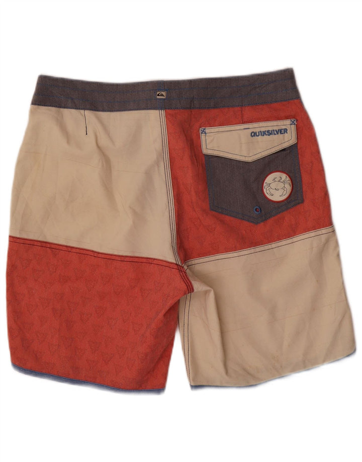 Pantaloni scurți de înot Quiksilver pentru bărbați, roșu mediu, poliester color bloc