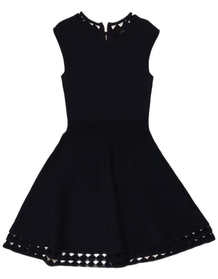 Rochie Ted Baker pentru femei, slim fit, în formă de A, mărimea 2 mică, viscoză bleumarin
