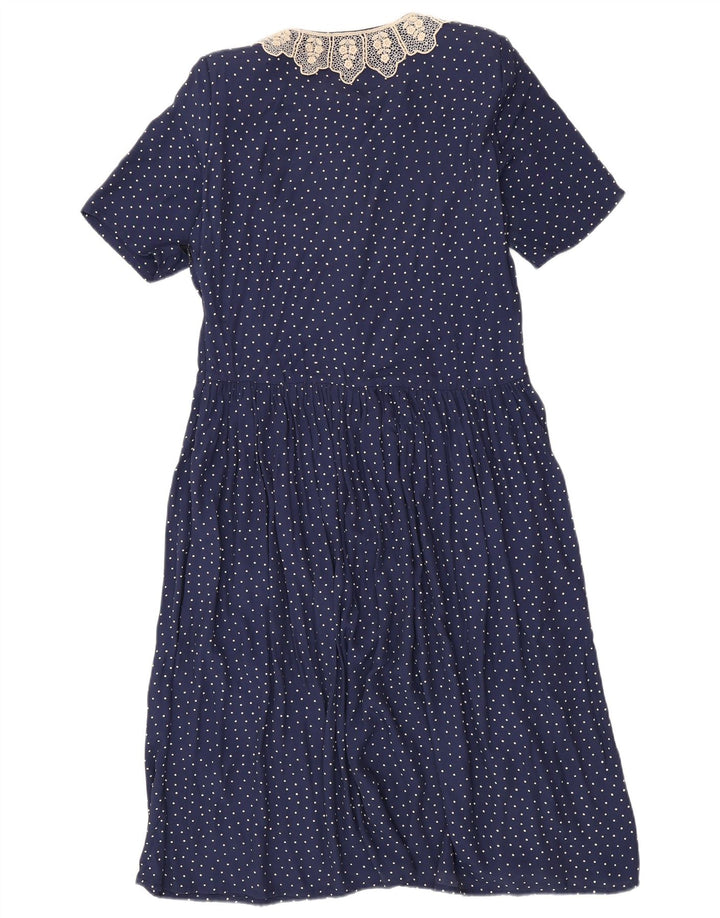 VINTAGE Rochie Maxi pentru Femei IT 42 Medium Bleumarin Rayon Pete