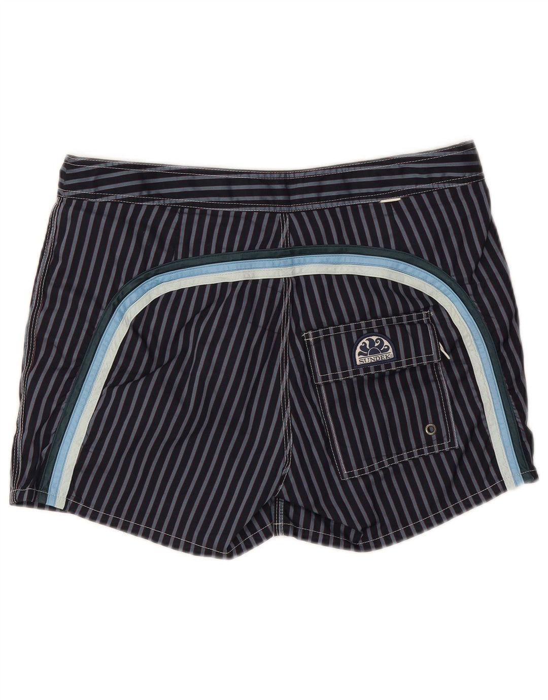Sundek Pantaloni scurți de baie pentru bărbați, poliester cu dungi medii bleumarin