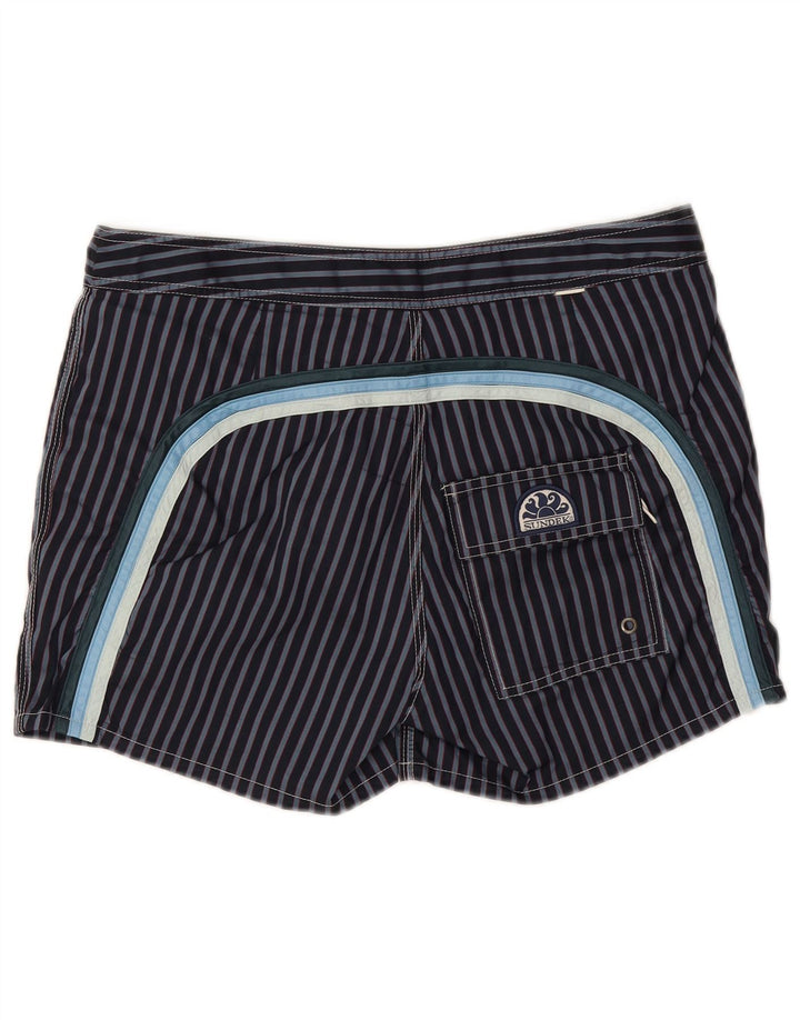 Sundek Pantaloni scurți de baie pentru bărbați, poliester cu dungi medii bleumarin