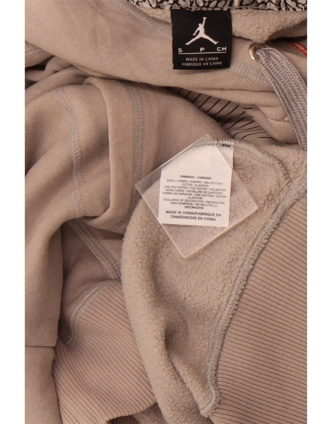 JORDAN Pulover cu glugă cu grafică pentru bărbați, bumbac, gri mic