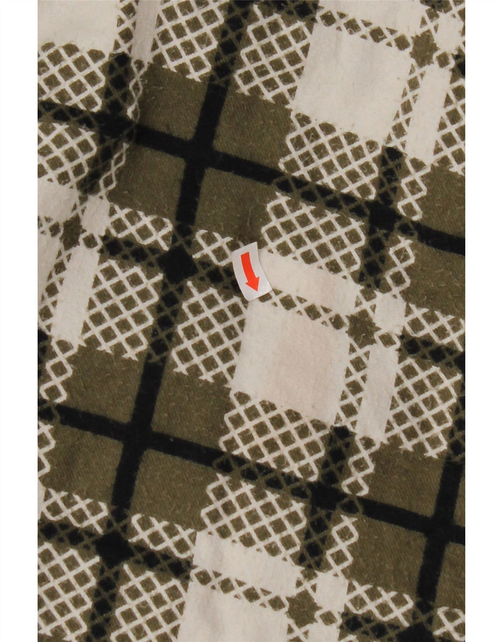 Jachetă Sherpa pentru femei VINTAGE UK 16, mare, verde, check