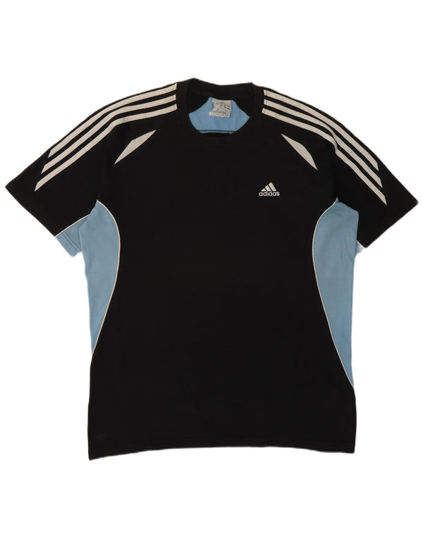 Tricou pentru bărbați Adidas Top UK 42/44, mare, negru, color block, bumbac
